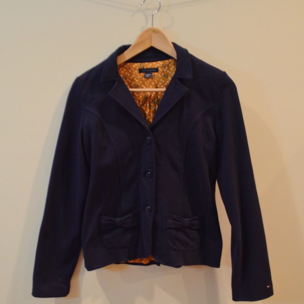 TOMMY HILFIGER Soft cotton navy blazer